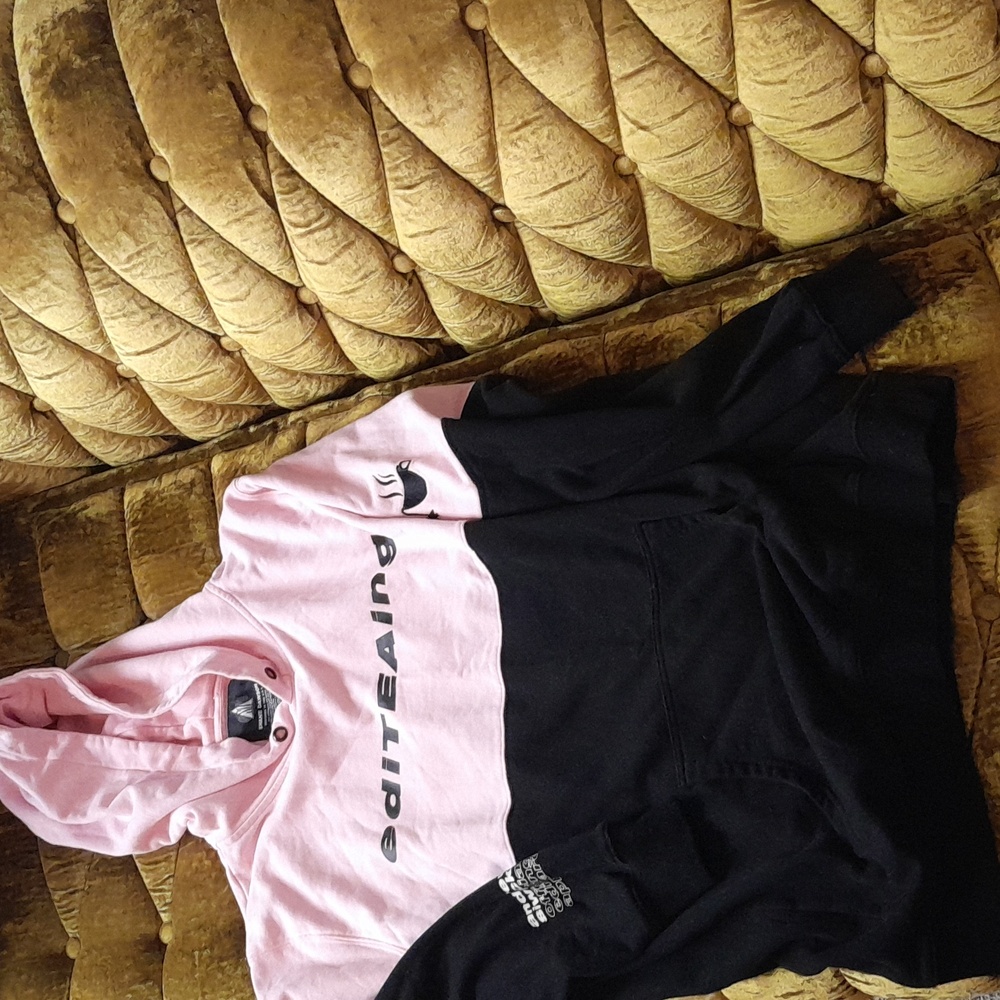 Pink and Black Men's Hoodie